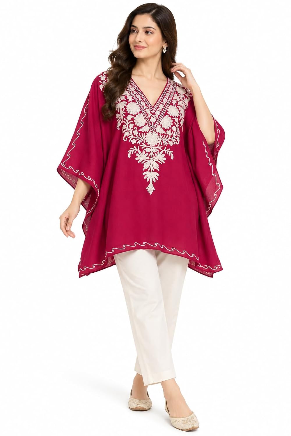Women's Kaftan Top Aari Floral Embroidery