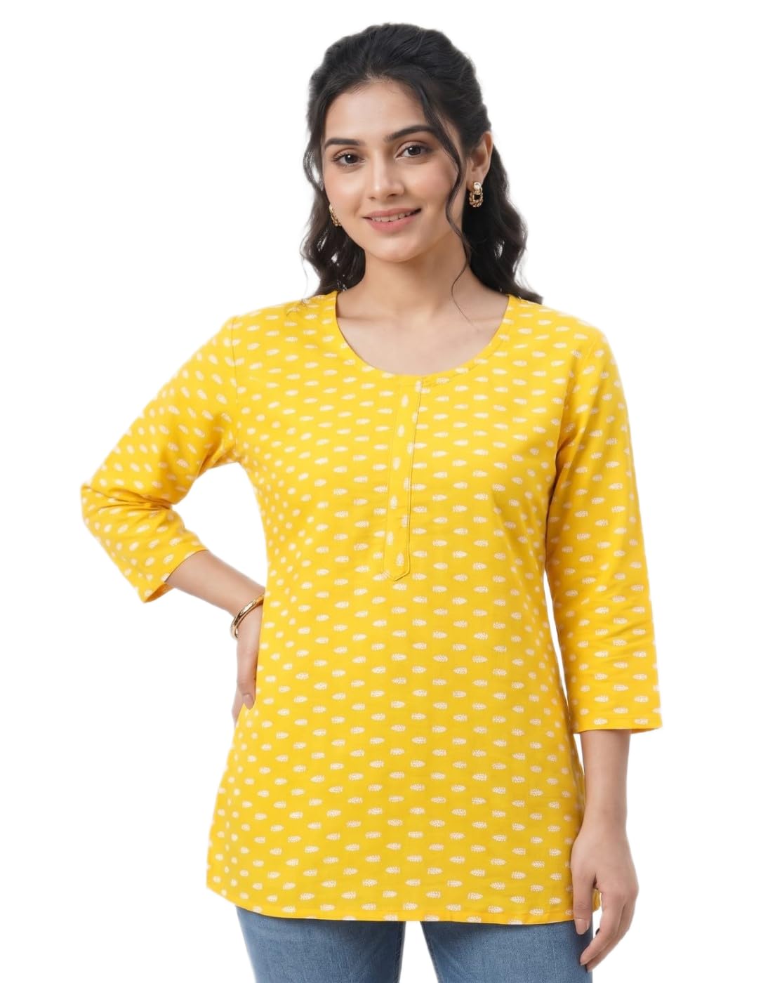 Rayon Printed Short Kurti | Straight Fit Kurti Top ( May Vary According to Stock)